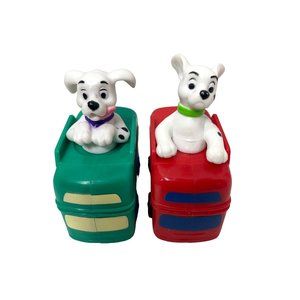 McDonalds Figure Toy Puppy The 101 Dalmations English Bus Red and Green Disney